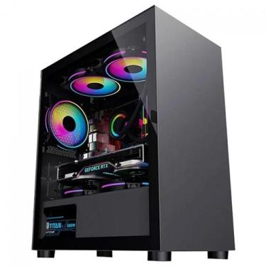 Imagem de Gabinete Gamer BRX Blazer, Mid Tower, Vidro Temperado, M-ATX, Sem Fans