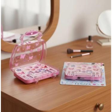 Imagem de Kit de Maquiagem Infantil Sombra Batom Brilho Labial Pincél - SALVE FA