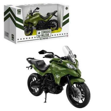 Imagem de Moto Militar Brinquedo Infantil Super Realista 26cm Roma  Veículo Mili