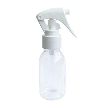 Imagem de Frasco Plástico 60ml Com Borrifador Mini Gatilho (10 Peças) Cor:Cristal C/Branco