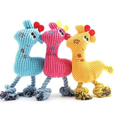 Imagem de Brinquedos de pelúcia para cães em formato de cervo duráveis com nó de corda para cães pequenos