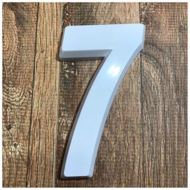 Imagem de Número Residencial 7 Branco 3d 14cm De Altura