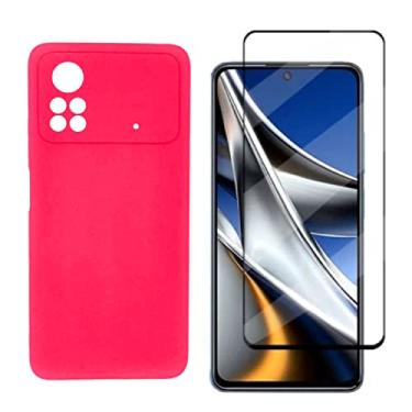 Imagem de Kit Case e Pelicula 3D 9D Compatível com Poco X4 PRO 5G (Rosa)