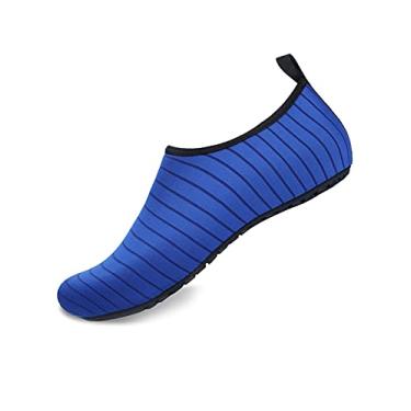 Imagem de Bestgift Sapatos de natação de sola fina de verão com pés descalços, sapatos de rastreamento de rio, sapatos de praia Azul 38