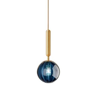 Imagem de Luminárias pendentes modernas nórdicas simples luz suspensa quarto lâmpada pendente de teto art déco lustre pendente iluminação para cozinha sala de estar (azul 2)