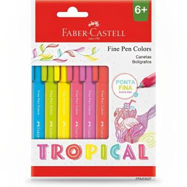 Imagem de Caneta Faber-Castell Fine Pen Colors Tropical Com 6 Unidades 0.4 Mm