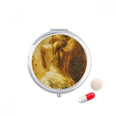 Imagem de Estojo de comprimidos para viagem Blonde Back Babe Girl Pretty Gal com compartimento para remédios e medicamentos, dispensador de espelho