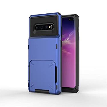 Imagem de para Samsung Galaxy S10 Plus S22 Ultra S21 S9 S8 Note10 A7 A8 A9 2018 A750 Case Wallet 5-Card Pocket Slot Cover, azul marinho, para Samsung S7
