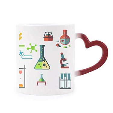 Imagem de Caneca de cerâmica cônica de tubo de teste de química sensível ao calor Caneca de grés que muda de cor vermelha