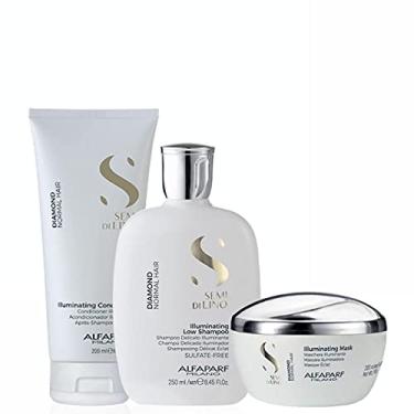 Imagem de Alfaparf Milano Semi Di LINO Diamond Normal Hair Illuminating Shampoo/Conditioner/Mask Kit Home Care