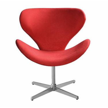 Imagem de Poltrona Decorativa Isis Swan Cadeira Giratória Pé Metal Recepção Escritório