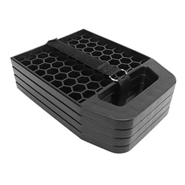 Imagem de Almofada de Macaco para RV, Bloco de Nivelamento de Macaco Construção Reforçada Leve, Evita o Colapso Dos Macacos À Prova de Intempéries para Campistas e Reboques (preto)