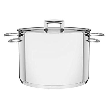 Imagem de Caldeirão Fundo Triplo com Tampa Plana e Alças Tramontina Inox 16Cm, BRAVA