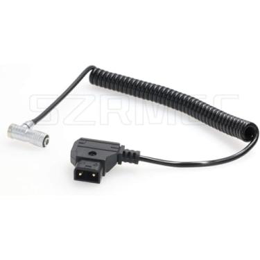 Imagem de SZRMCC IKAN Portkeys BM5 BM7 HH7 HS7T Monitor Cabo de alimentação espiralado D-tap para XS6 plugue fêmea de 4 pinos (cabo espiralado, ângulo reto, 4 pinos)