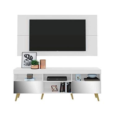 Imagem de Rack com Painel Retrô com Espelho para Tv até 65" Multimóveis Flórida Fg3138 Branco/natural