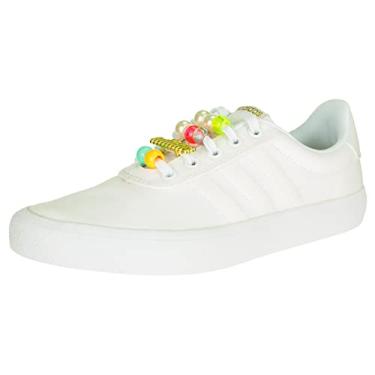 Imagem de adidas Tênis de skate feminino Vulc Raid3r, Nuvem branco/nuvem branco/dourado metálico, 40