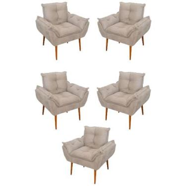 Imagem de Kit 05 Poltrona Opala Sofá Sala, Quarto, Escritório Suede - B BALAQUI 