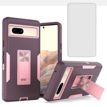 Imagem de Tothedu Capa de celular para Pixel 7A, capa para Google 7A GWKK3 com protetor de tela de vidro temperado, suporte magnético com suporte resistente, camada dupla à prova de choque, para Google Pixel