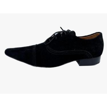 Imagem de Sapato Masculino Italiano Em Couro Preto Camurça Ref: D735 - ART SAPAT