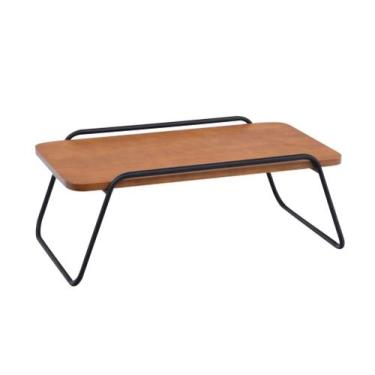 Imagem de Mesa Centro Sala Letti Estilo Industrial Decorativa Metal Madeira - St