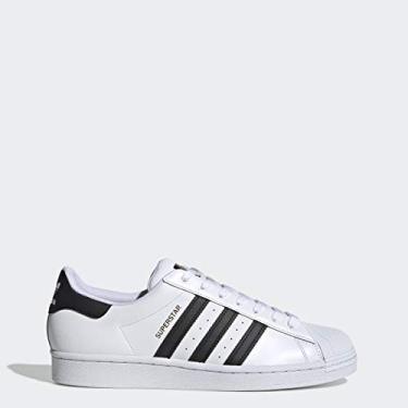 Imagem de adidas Originals Superstar Tênis masculino, Branco/Preto/Branco, 45