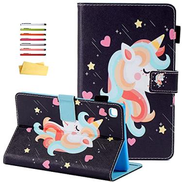 Imagem de UUcovers Capa para Galaxy Tab A7 Lite 22.1 cm 2021 (SM-T220/T225/T227) com suporte/porta-lápis/bolso/fecho magnético, capa fólio de couro PU à prova de choque para Samsung Tab A7 Lite 8,7, estrela