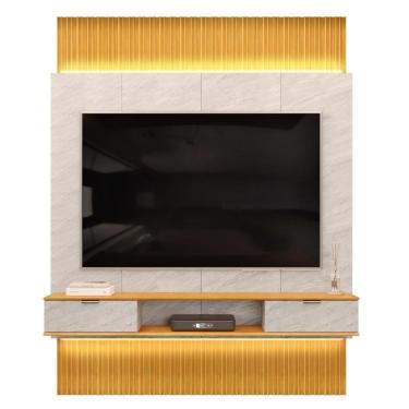 Imagem de Painel Para 75 Pol Canelado Extensível Piso Ao Teto D04 Quartzo-cedro - Mpozenato