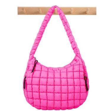Imagem de Sacola Iqimott acolchoada Puffer Nylon Bubble para mulheres, vermelho-