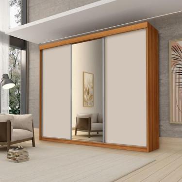 Imagem de Roupeiro Casal Luxo Florença 100% Mdf 3 Portas de Correr 5 Gavetas Tri