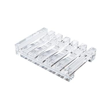 Imagem de CRYSFLOA Saboneteira Para Chuveiro Suporte De Barra Acrílico Protetor Banheiro Estojo Autodrenante Banheira Cozinha Mini Bandeja Retangular Joias Esponjas Brancas Esfregão