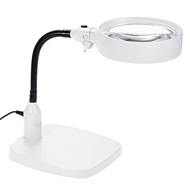 Imagem de Tmango Lupa Iluminada 10X - Lâmpada Com Lente Extra Grande De 4,8" E Suporte Mesa Base Resistente Para Trabalhos Perto, Leitura, Hobbies, Artesanato Costura