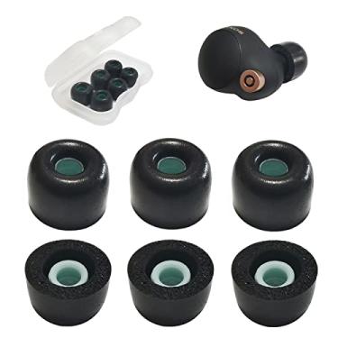 Imagem de Mijusun Pontas De Espuma Viscoelástica Para Fones Ouvido Sony Wf-1000Xm4/Wf-1000Xm5, Wf-C500 Linkbuds S, Wf-1000Xm4, Capa Protetora Estojo Carregamento, 3 Pares, Preto
