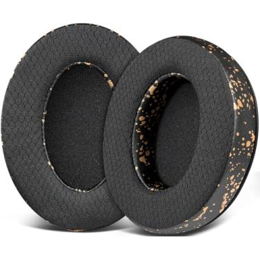 Imagem de SOULWIT Almofadas De Substituição Em Tecido Malha Para Fones Ouvido Hyperx Cloud 1/2/3/Pro/Core/Alpha/Alpha S/Alpha Pro/Flight/Flight S/Stinger/Stinger S, Cloudx Stinger/Stinger Core/Flight - Preto