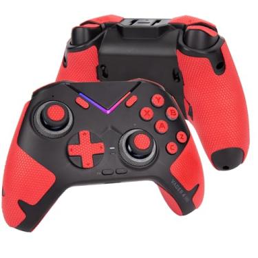 Imagem de TALONGAMES Fita Para Manopla De Controle Compatível Com Flydigi Vader 4Pro/Vader 3Pro, Antiderrapante, Absorvente Suor, Kit Pele Texturizada, Controle, Botões, Gatilho (Vermelha, Versão Clássica)