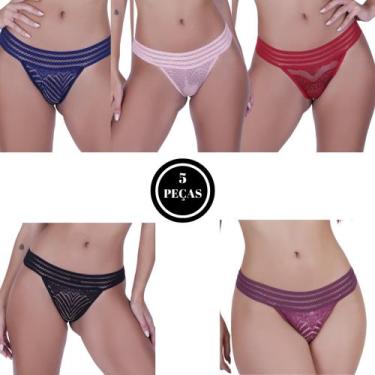 Imagem de KIT 5 Calcinha Elástico Fio Dental Tanga Renda - c2 KIT 5 CALCINHAS MA
