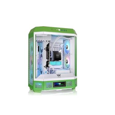 Imagem de Thermaltake Torre média Torre 600; ventiladores CT de 2 x 140 mm incluídos; suporte de radiador de 420 mm; folga GPU de 400 mm; suporte de conector oculto; slots PCIe rotativos; verde ano-claro;