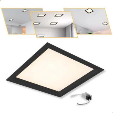 Imagem de Plafon Painel Embutir Teto De Led 24w Quadrado Preto - VLED