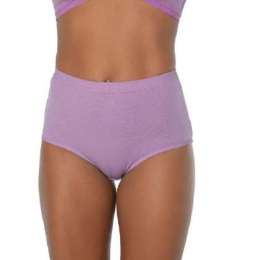 Imagem de Kit com 3 Calcinha Demillus Plus Size Cintura Alta Classica, Lilás, M