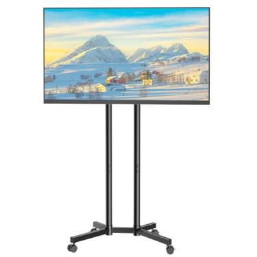 Imagem de Afaloona Suporte de TV com rodinhas para TVs de 32 a 65 polegadas até 40 kg, carrinho de TV móvel com rodas bloqueáveis, altura ajustável, VESA máximo de 400 x 400 mm, suporte portátil de TV móvel