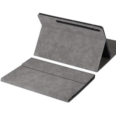 Imagem de AnMengXinLing Capa Flip Para Galaxy Tab S10 Ultra 2024/S9 Ultra/S8 (14,6") Com Suporte S Pen, Inteligente Macia À Prova De Choque, Compatível Teclado Empresarial, Cinza