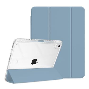 Imagem de MOROCK Capa para iPad Air 11 polegadas M2 2024, iPad Air 5ª/4ª geração 10,9 polegadas 2022/2020 com suporte para lápis, capa com suporte de três dobras para iPad Air 6/5/4, capa à prova de choque com