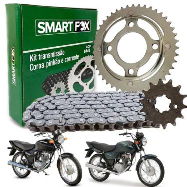 Imagem de Kit Transmissão Relação Titan 125 ES/KS 2000 2001 2002 2003 2004 Aço 1