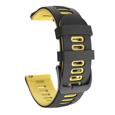 Imagem de OVERSTEP Compatível com pulseira de relógio Vivoactive 4, pulseira de liberação rápida de 22 mm para Garmin Vivoactive 4 Music/Forerunner 255/Forerunner 255 Music/smartwatch Venu, preto e amarelo