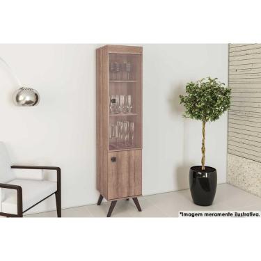 Imagem de Cristaleira Sala Jantar RT3105 c/ 1 Porta e 1 Gaveta Rustico - Movelbento