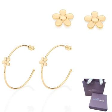 Imagem de Brinco Primeiro E Segundo Furo Formato Flor Rommanel - Farinni
