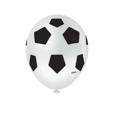 Imagem de Balao 10 Bola Futebol Br/pr C/25 Pic Pic