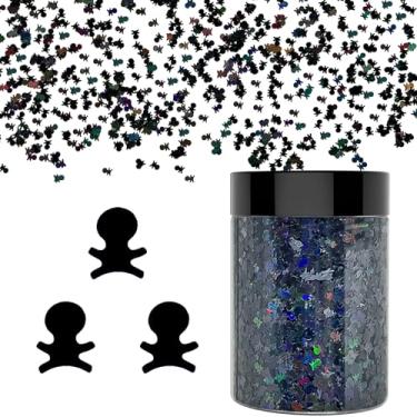 Imagem de 【50 g/49,9 g caveira 3 mm】 Glitter holográfico grosso, glitter LightStone Sparkles, glitter a granel para artesanato, resina, pintura, arte de unhas, cabelo, copos, geleca, decoração de festival, etc