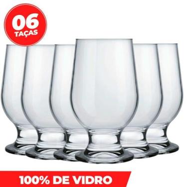 Imagem de Kit 06 Taças de Vidro 300ml Cozinha Restaurante Cervejas - NADIR - NAD