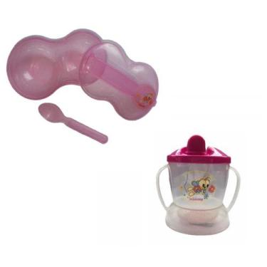 Imagem de Kit Porta Papinha com Colher + Chuquinha Copinho de Suco - Injetemp 