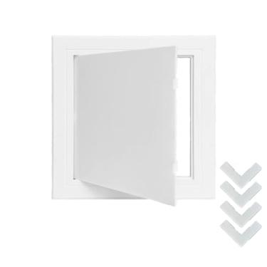 Imagem de UtySty Painel de acesso para drywall 15 x 15 cm, capa de plástico ABS com adesivo para porta de acesso flip, painel de parede de encanamento fácil de instalar, para fiação de teto, cabos de rede de